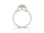 Oval Halo Engagement Ring Setting for a Fancy Yellow Lab-Grown Diamond | Flat Tapered Band | Sterling Silver