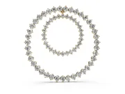 Round Diamond Double Halo Pendant Set in Yellow gold with Prong-Set Accents