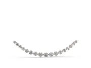 Round Lab-Grown Diamond Graduated Curved Bar Necklace | Shared Prongs | Rose Gold