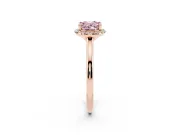 Oval Halo Engagement Ring Setting for a Fancy Pink Lab-Grown Diamond | Plain Polished Band | Rose Gold