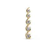 Round Lab-Grown Diamond S-Curve Wire Pendant Necklace | Prong Set | Yellow Gold