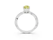 Marquise Twisted Engagement Ring Setting for a Fancy Yellow Lab-Grown Diamond | Beaded Twist | Sterling Silver