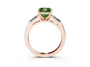 Princess Cut Baguette Engagement Ring Setting for a Fancy Green Lab-Grown Diamond | Rose Gold