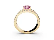 Cushion Cut Pavé Engagement Ring Setting for a Fancy Pink Lab-Grown Diamond | Yellow Gold - Design NV-24679