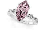 Marquise Vintage Engagement Ring Setting for a Fancy Pink Lab-Grown Diamond | Sterling Silver