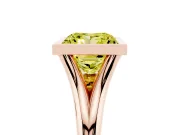 Princess Cut Bezel Engagement Ring Setting for a Fancy Yellow Lab-Grown Diamond | Rose Gold