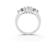 Marquise Cut Diamond Three-Stone Ring Set in Platinum with Prong Setting and Classic Band