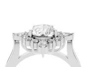 Pear-Shaped Cluster Halo Engagement Ring Setting | White Gold