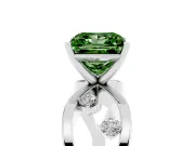 Princess Cut Loop Engagement Ring Setting for a Fancy Green Lab-Grown Diamond | Platinum
