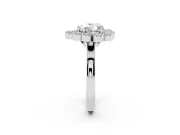 Heart-Shaped Vintage Milgrain Bezel Cluster Halo Engagement Ring Setting | Plain Band | Platinum