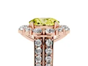 Oval Large Accent Halo Engagement Ring Setting for a Fancy Yellow Lab-Grown Diamond | Rose Gold