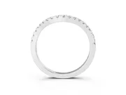 Round Lab-Grown Diamond Curved Pavé Wedding Band | U-Prong Setting | Sterling Silver