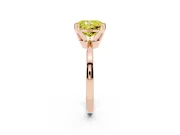 Fancy Yellow Radiant Cut Diamond Solitaire Engagement Ring Set in Rose gold with Slim Tapered Solitaire Band