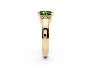 Radiant Cut Pavé Collar Engagement Ring Setting for a Fancy Green Lab-Grown Diamond | Yellow Gold