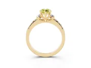 Marquise Side Stone Engagement Ring Setting for a Fancy Yellow Lab-Grown Diamond | Pave Band | Yellow Gold