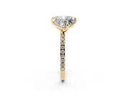 Emerald Cut and Heart-Shaped Lab-Grown Diamond Toi et Moi Engagement Ring | Pavé Band | Yellow Gold