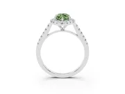 Marquise Halo Engagement Ring Setting for a Fancy Green Lab-Grown Diamond | Pave Shoulders | Platinum