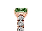 Princess Cut Engagement Ring Setting for a Fancy Green Lab-Grown Diamond | Rose Gold - Design NV-24643