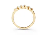 Round Diamond Eternity Band Set in Yellow gold with Twist Prong Setting