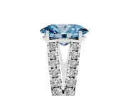 Oval Graduated Split Shank Engagement Ring Setting for a Fancy Blue Lab-Grown Diamond | Platinum