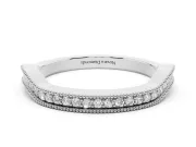 Round Lab-Grown Diamond Milgrain Channel Set Contour Wedding Band | Smooth Top | White Gold