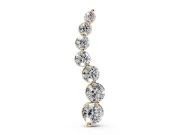 Round Lab-Grown Diamond Graduated S-Line Pendant Necklace | Shared Prongs | Yellow Gold