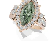 Marquise Halo Engagement Ring Setting for a Fancy Green Lab-Grown Diamond | Graduated Channel Band | Rose Gold