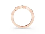 Round Diamond Twist Band Set in Rose gold with Prong Setting
