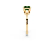 Fancy Green Asscher Cut Diamond Solitaire Engagement Ring Set in Yellow gold with Slim Tapered Solitaire Band