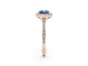 Asscher Cut Halo Engagement Ring Setting for a Fancy Blue Lab-Grown Diamond | Rose Gold - Design NV-24729