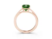 Fancy Green Princess Cut Diamond Solitaire Twist Band Ring Set in Rose gold with Prong Setting