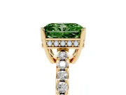 Radiant Cut Engagement Ring Setting for a Fancy Green Lab-Grown Diamond | Yellow Gold - Design NV-24649