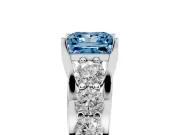 Princess Cut Engagement Ring Setting for a Fancy Blue Lab-Grown Diamond | Sterling Silver - Design NV-24645