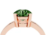 Round Tab Prong Solitaire Engagement Ring Setting for a Fancy Green Lab-Grown Diamond | Rose Gold