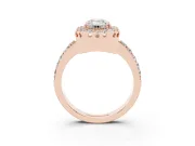 Emerald Cut Vintage Milgrain Halo Engagement Ring Setting | Pierced Gallery | Rose Gold