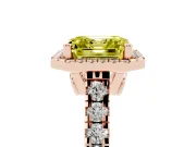 Asscher Cut Accented Halo Engagement Ring Setting for a Fancy Yellow Lab-Grown Diamond | Rose Gold