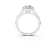 Round Pavé Halo Engagement Ring Setting | White Gold