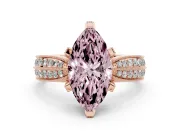 Marquise Milgrain Solitaire Engagement Ring Setting for a Fancy Pink Lab-Grown Diamond | Rose Gold