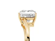 Princess Cut Bypass Solitaire Engagement Ring Setting | Plain Polished Band | Yellow Gold