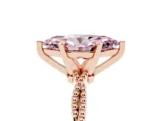 Marquise Twisted Solitaire Engagement Ring Setting for a Fancy Pink Lab-Grown Diamond | Rose Gold
