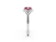 Asscher Cut Floral Pavé Engagement Ring Setting for a Fancy Pink Lab-Grown Diamond | Platinum