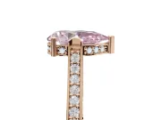 Pear-Shaped Vintage Cathedral Engagement Ring Setting for a Fancy Pink Lab-Grown Diamond | Carved Band | Rose Gold