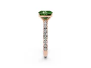 Radiant Cut Pave Solitaire Engagement Ring Setting for a Fancy Green Lab-Grown Diamond | Shared Prong Band | Rose Gold