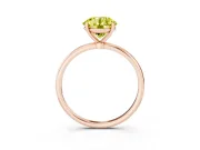 Round Thin Solitaire Engagement Ring Setting for a Fancy Yellow Lab-Grown Diamond | Straight Plain Band | Rose Gold
