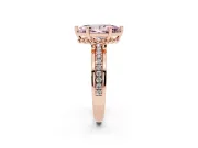 Marquise Channel Set Solitaire Engagement Ring Setting for a Fancy Pink Lab-Grown Diamond | Rope Collar Head | Rose Gold