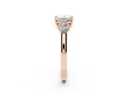 Princess Cut Close Set Five Stone Engagement Ring Setting | Rose Gold