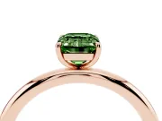 Emerald Cut Low Set Solitaire Engagement Ring Setting for a Fancy Green Lab-Grown Diamond | Plain Band | Rose Gold