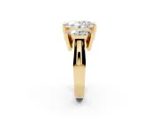 Oval Cut Diamond Three-Stone Channel Set Ring Set in Yellow gold with Smooth Polished Band