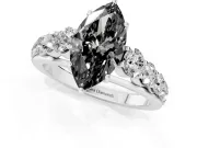 Marquise Engagement Ring Setting for a Black Center | White Gold