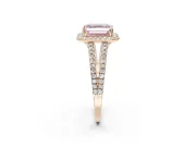 Asscher Cut Halo Split Shank Engagement Ring Setting for a Fancy Pink Lab-Grown Diamond | Pavé Shoulders | Rose Gold